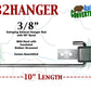 B2HANGER Universal Exhaust Hanger Southern J Hook 3/8" 90º Rod w/ Rubber Grommet