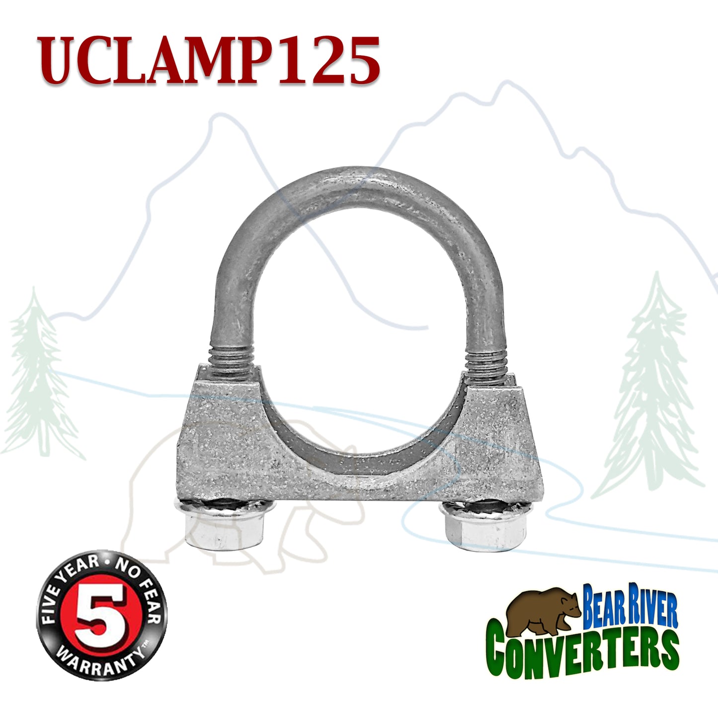 1 1/4" Exhaust Muffler Clamp U-Bolt Saddle Style For 1.25" Pipe