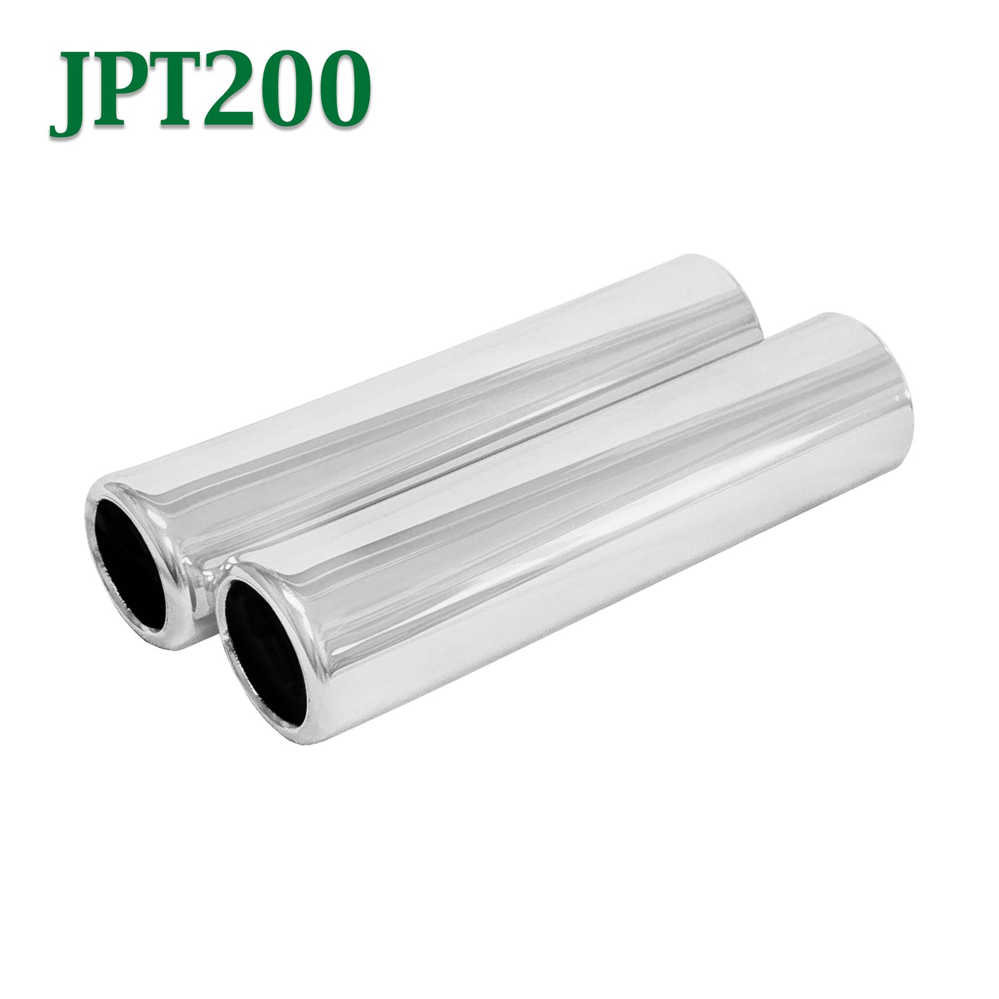 JPT200 2" Chrome Round Pencil Exhaust Tip 2 1/4" 2.25" Outlet / 9" Long