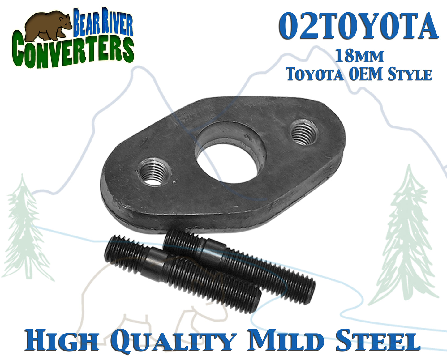 O2TOYOTA Toyota Style O2 Sensor Port Boss Bung Mount Bushing Plate w/ Studs