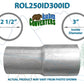 ROL250ID300ID 617579 Exhaust Pipe Adapter Reducer - Connect 2.5" ( 2 1/2 ) OD Pipe to 3" OD Pipe