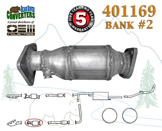 401169 Direct Fit Catalytic Converter Bank 2 for PO430 Frontier Pathfinder Xterra 4.0L