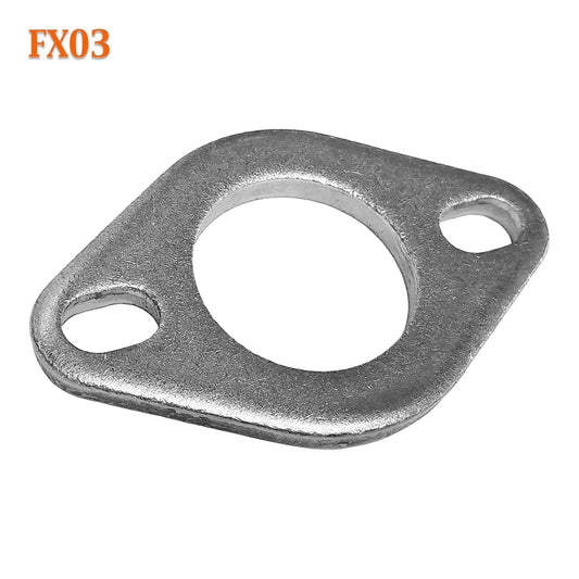 FX03 1 3/4" ID Flat Oval Two Bolt Exhaust Flange Fits 1.75" Pipe
