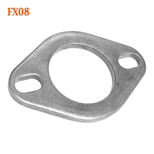 FX08 2 3/8" ID Flat Oval Two Bolt Exhaust Flange Fits 2 1/4" 2.25" - 2.375" Pipe