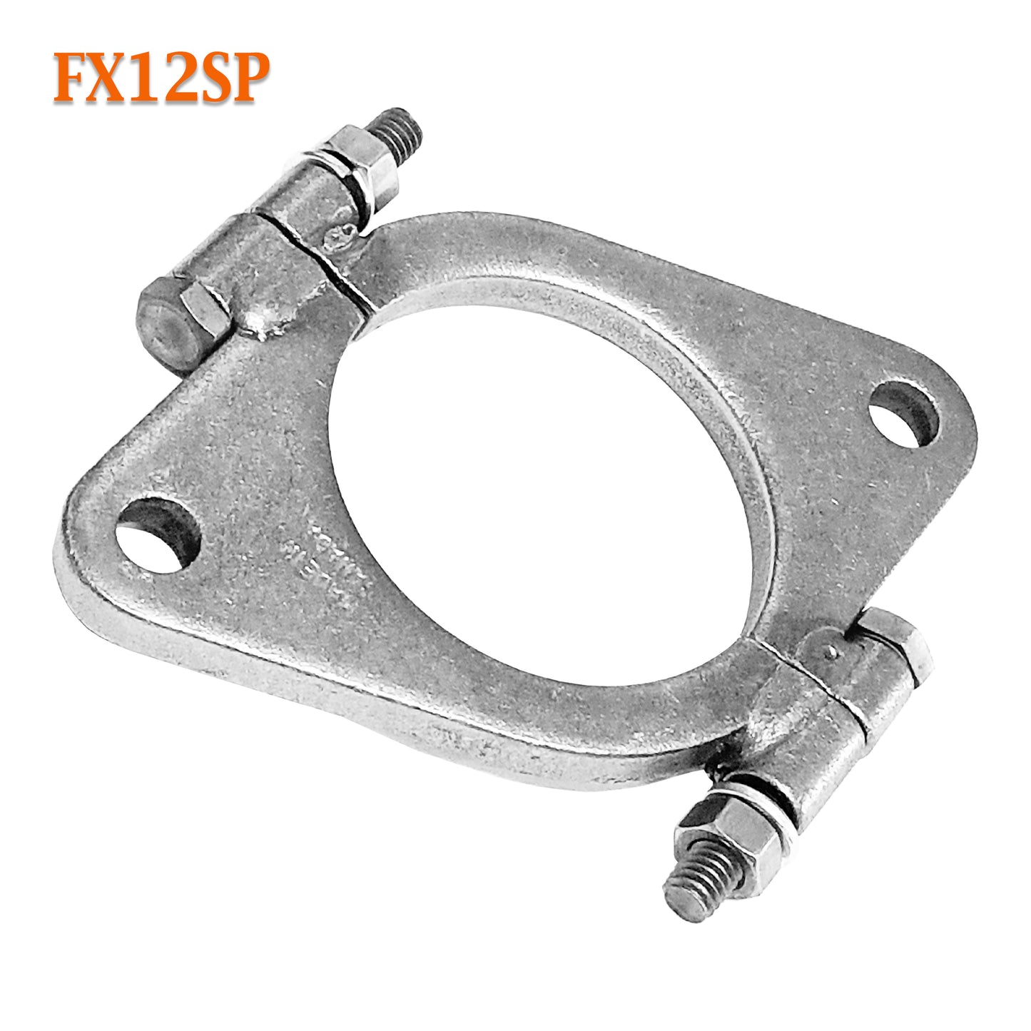 FX12SP 2 5/8" ID Flat Oval Two Bolt Split Exhaust Flange 2 1/2" 2.5" - 2.625" Pipe