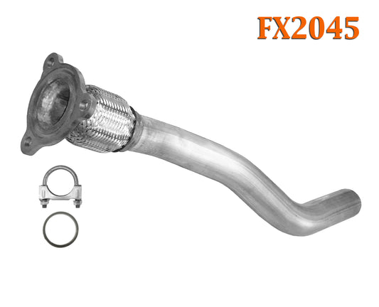 FX2045 Semi Direct Fit Exhaust Flange Repair Flex Pipe Replacement Kit With Gasket