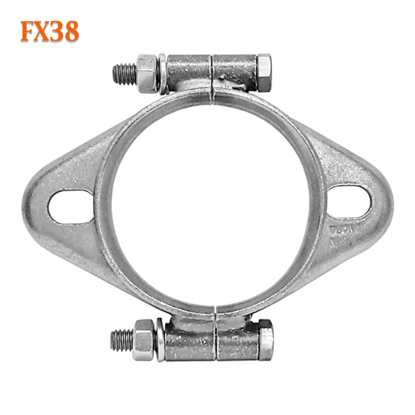 FX38 2 5/8" ID Exhaust Flange Formed Oval Side Split For 2 1/2" OD Flared Pipe