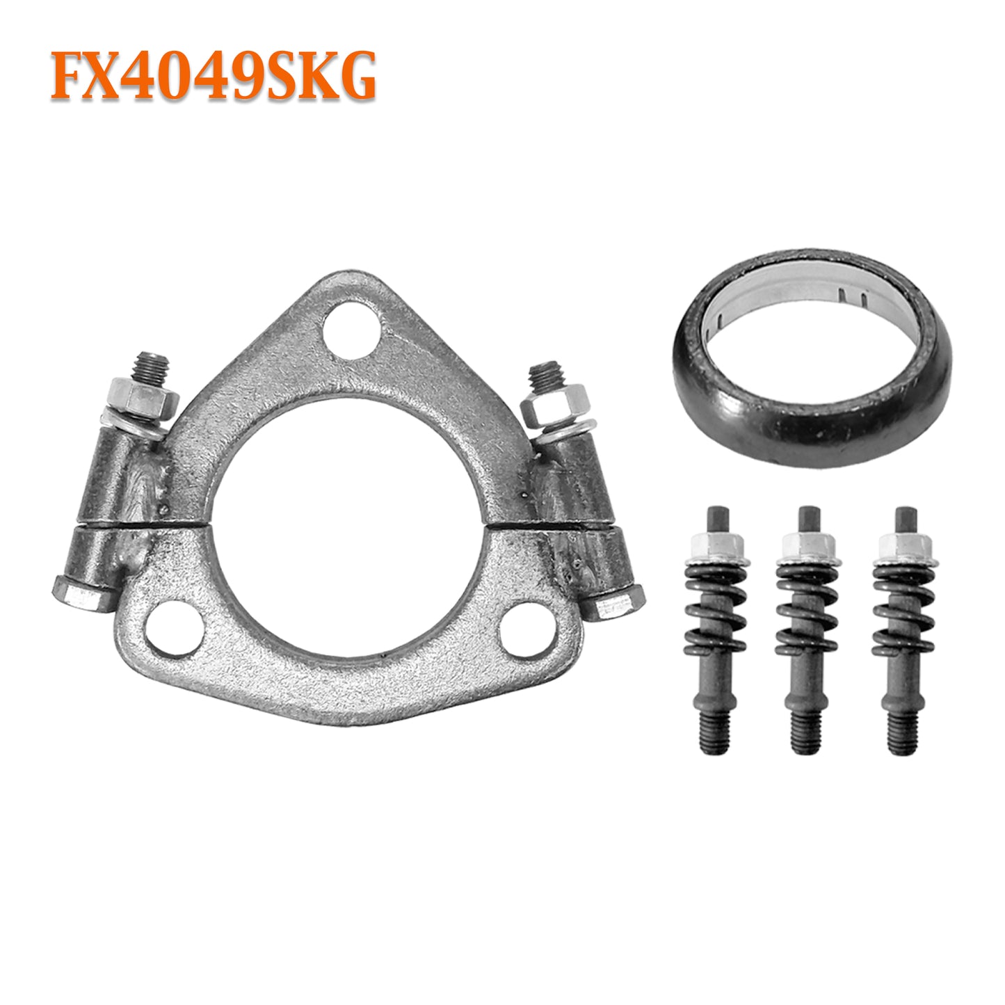 FX4049SKG 2 1/4" ID Triangle Exhaust Split Flange Kit For 2" OD Flared Y Pipe