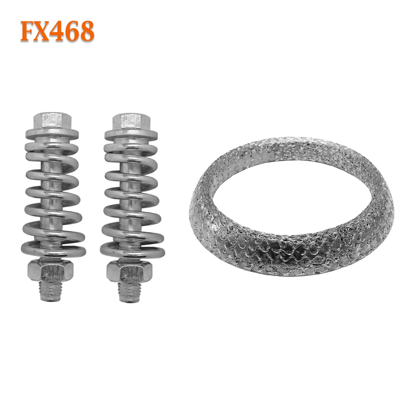 FX468 2 3/4" ID Exhaust Donut Gasket & Spring Bolts Stud Nut Hardware Repair Kit