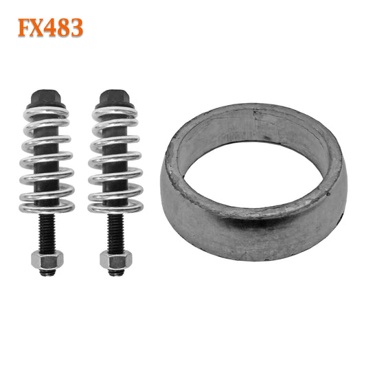 FX483 2" ID Exhaust Donut Gasket & Spring Bolts Stud Nut Hardware Repair Kit