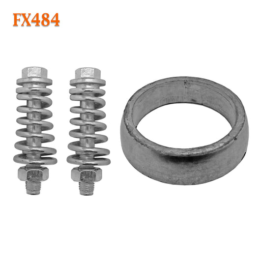 FX484 2" ID Exhaust Donut Gasket & Spring Bolts Stud Nut Hardware Repair Kit