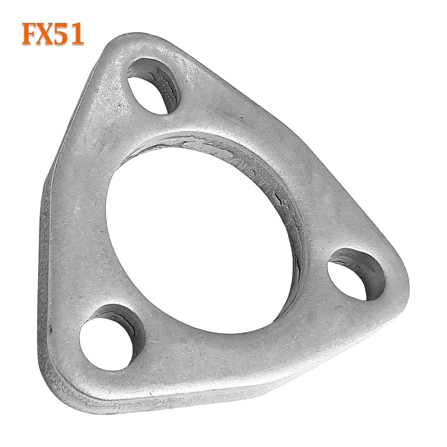 FX51 2 1/16" ID Flat Triangle Three Bolt Slotted Exhaust Flange Fits 2" Pipe