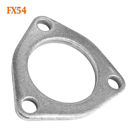 FX54 2 3/8" ID Flat Triangle Three Bolt Exhaust Flange For 2.25" - 2.375" Pipe
