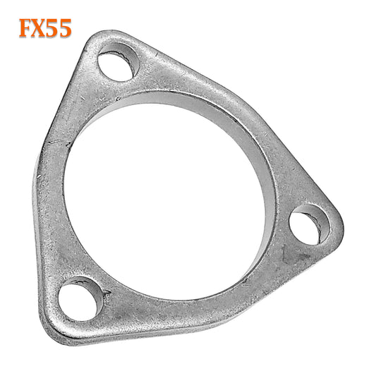 FX55 2 5/8" ID Flat Triangle Three Bolt Exhaust Flange For 2.5" - 2.625" Pipe