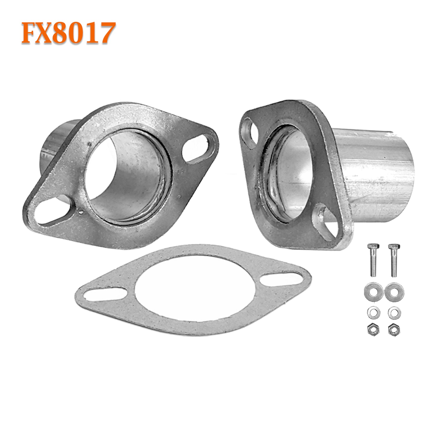 FX8017 2 1/2" OD Universal QuickFix Exhaust Oval Flange Repair Pipe Kit Gasket