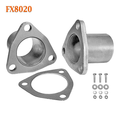 FX8020 2 1/2" OD Universal QuickFix Exhaust Triangle Flange Repair Pipe Kit