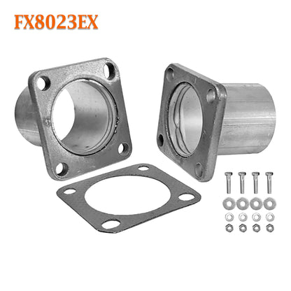FX8023EX 2 1/2" ID Universal QuickFix Exhaust Square Flange Repair Pipe Kit