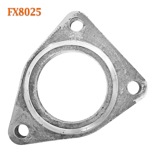 FX8025 Left Driver Side Direct Fit Triangle Exhaust Flange w/ Gasket 2 1/2" 2.5"