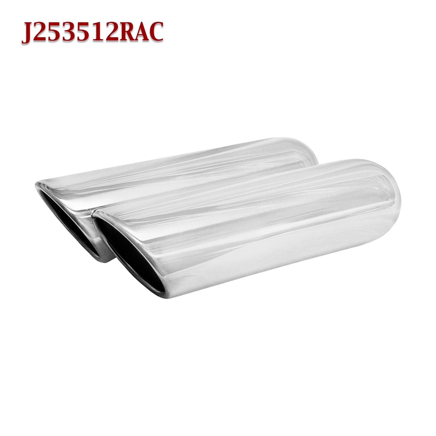 J253512RAC 2.5" Stainless Round Truck Exhaust Tip 2 1/2" In 3 1/2" Out 12" Long