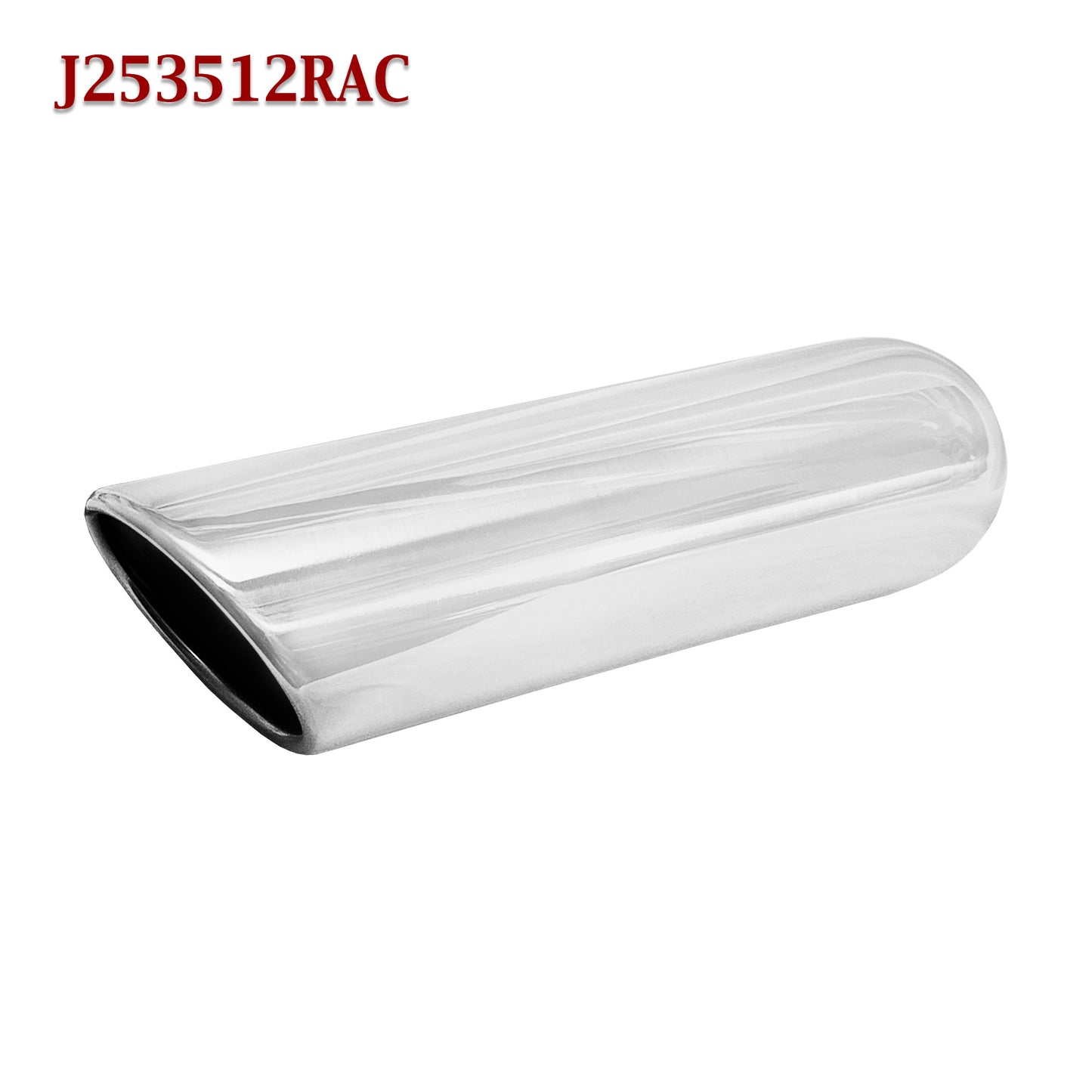 J253512RAC 2.5" Stainless Round Truck Exhaust Tip 2 1/2" In 3 1/2" Out 12" Long