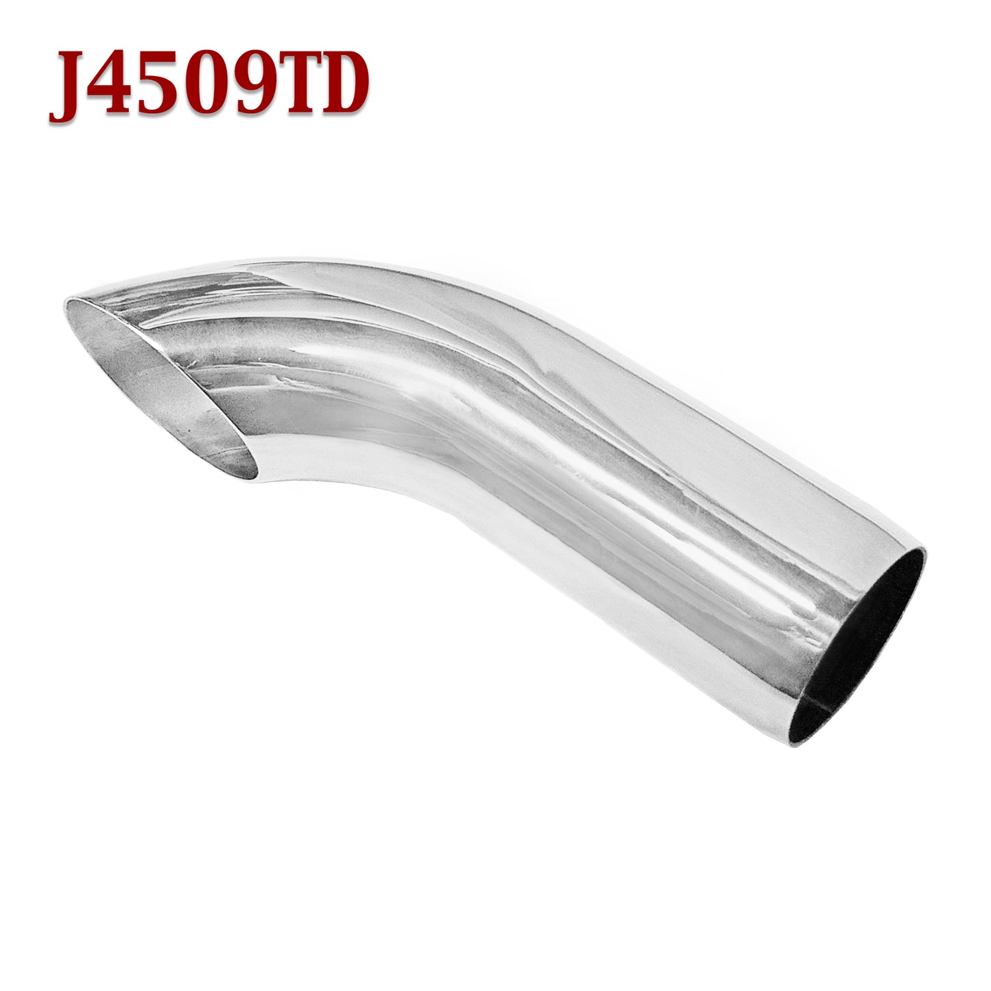 J4509TD 2.25" Stainless Turn Down Exhaust Tip 2 1/4" Inlet 2 1/2" Outlet 9" Long