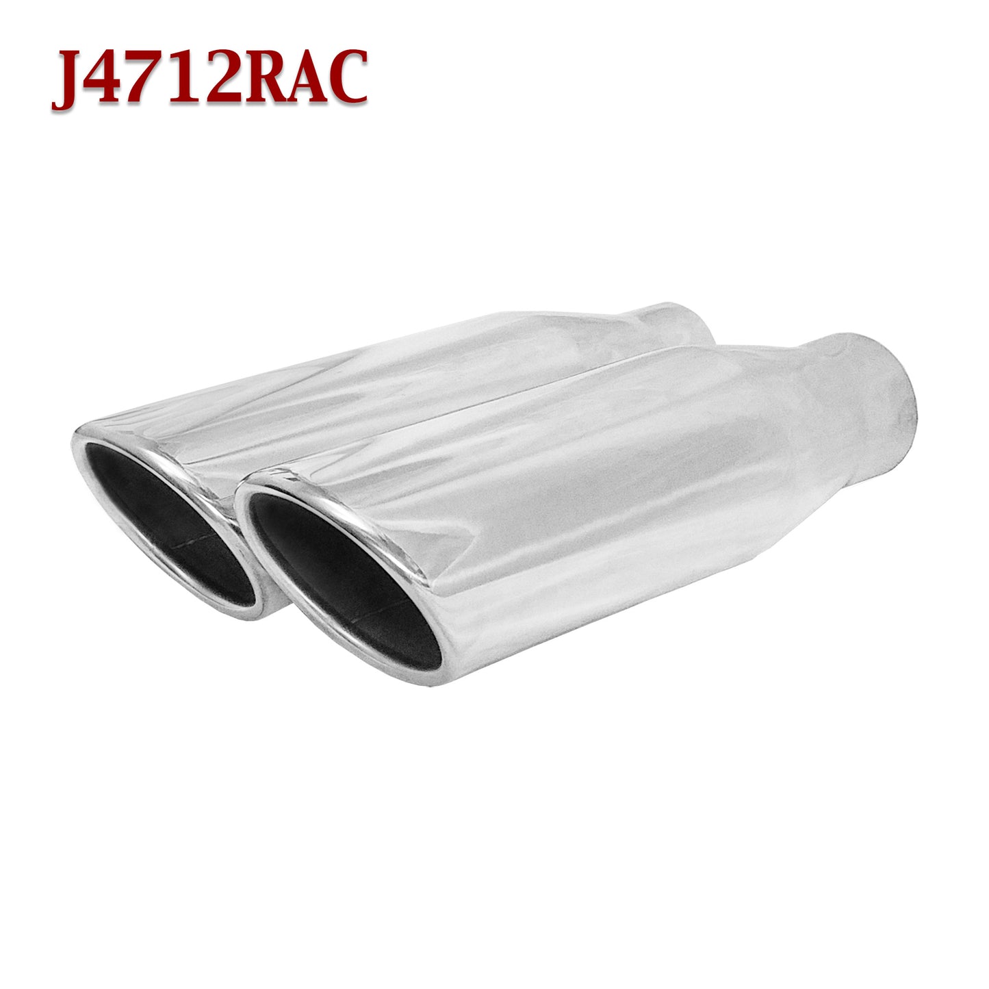 J4712RAC 2.25" Stainless Truck Exhaust Tip 2 1/4" Inlet - 3 1/2" 3.5" Outlet - 12" Long
