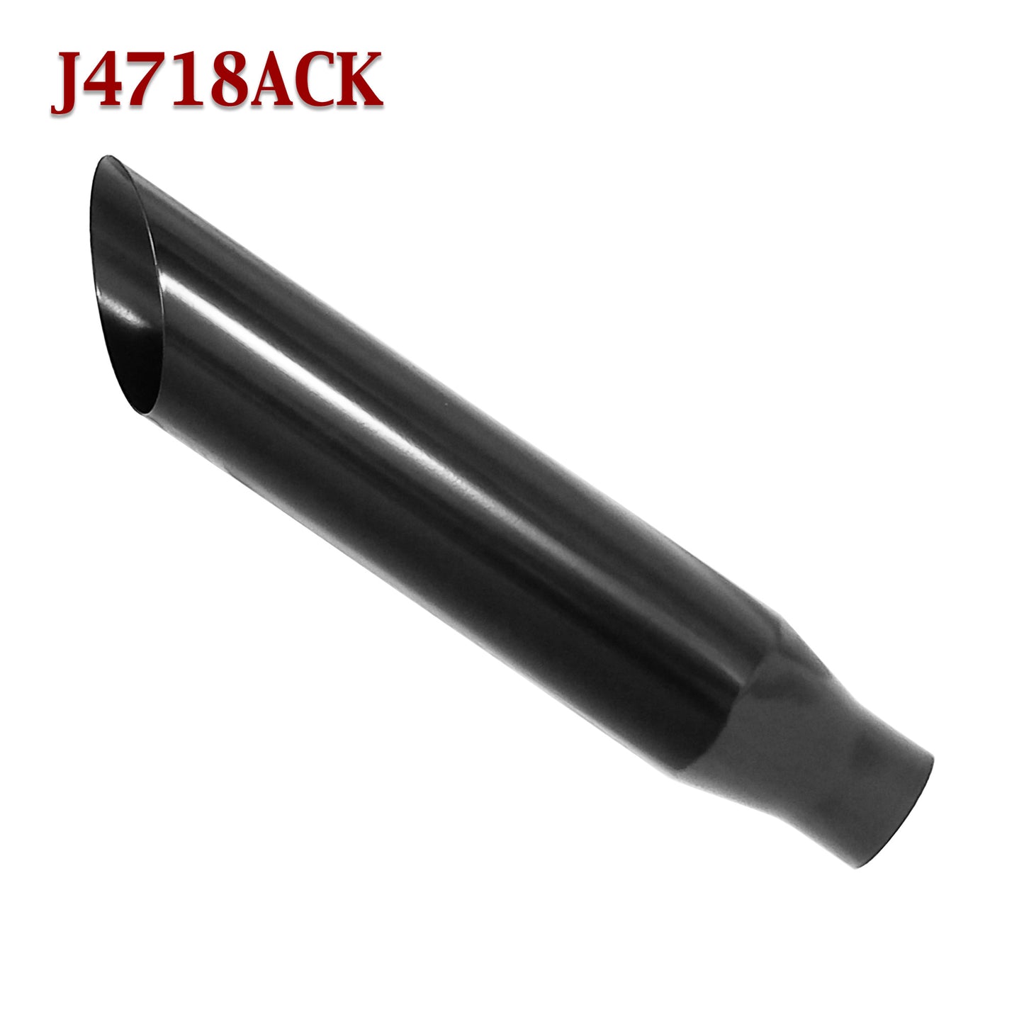J4718ACK Black Powder Stainless Truck Exhaust Tip 2.25" 2 1/4" Inlet 18" Long