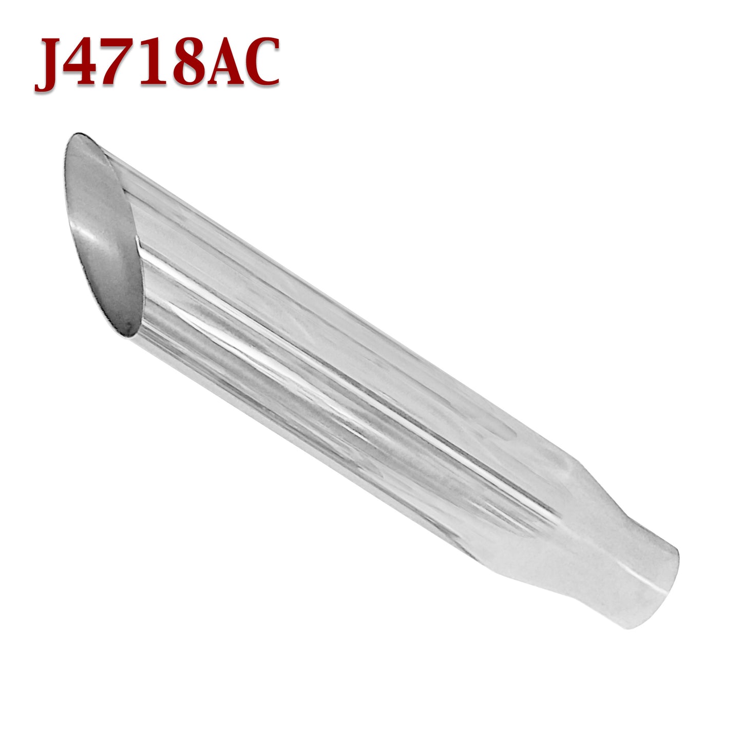 J4718AC 2.25" Stainless Round Exhaust Tip 2 1/4" Inlet 3 1/2" Outlet 18" Long