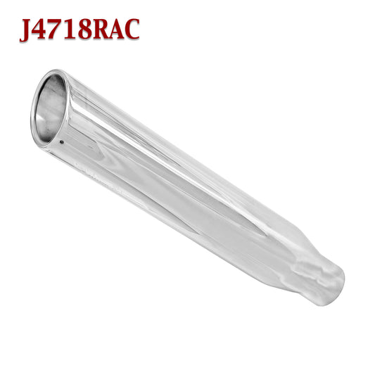 J4718RAC 2.25" Stainless Steel Truck Exhaust Tip 2 1/4" Inlet / 3 1/2" Outlet / 18" Long