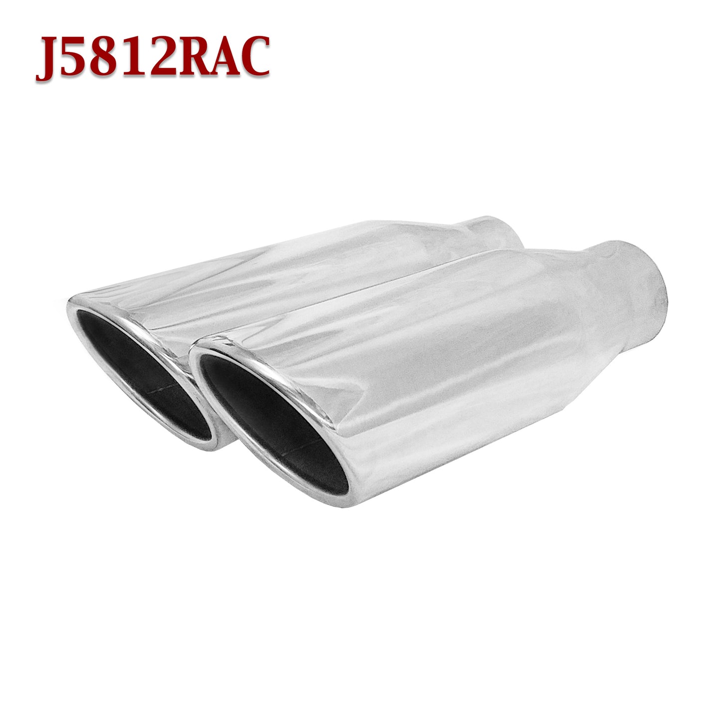 J5812RAC 2.5" Stainless Round Truck Exhaust Tip 2 1/2" Inlet 4" Outlet 12" Long