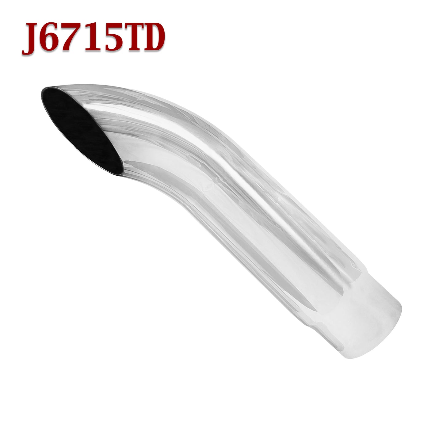 J6715TD 3" Inlet Stainless Steel Turn Down Exhaust Tip 3 1/2" Outlet / 16" Long