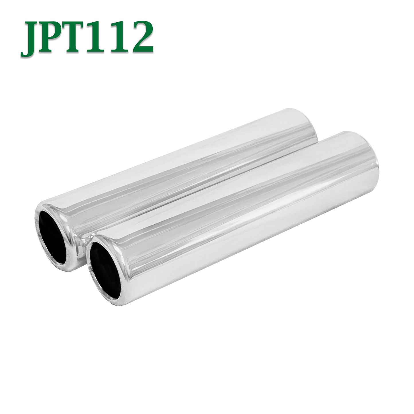 JPT112 1.5" Chrome Round Pencil Exhaust Tip 1 1/2" Inlet / 1 3/4" Outlet 8" Long
