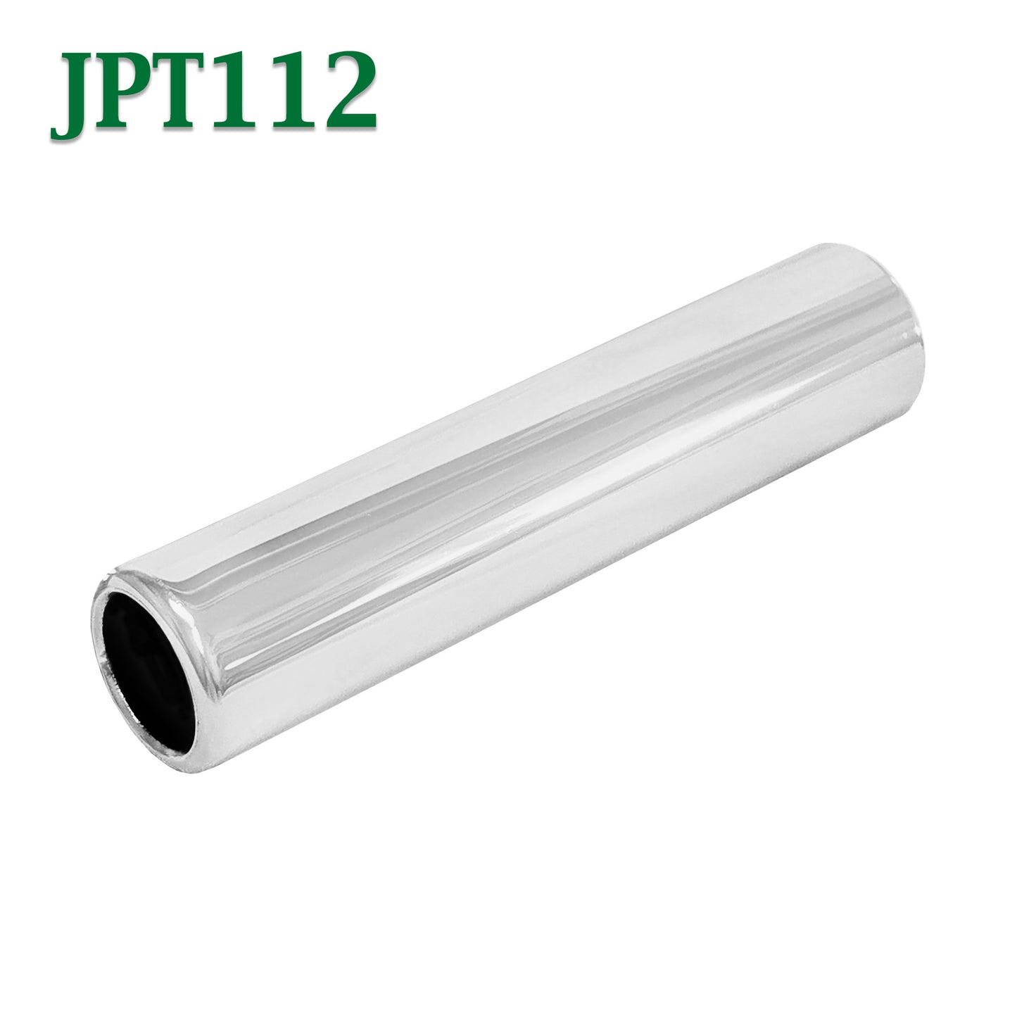 JPT112 1.5" Chrome Round Pencil Exhaust Tip 1 1/2" Inlet / 1 3/4" Outlet 8" Long