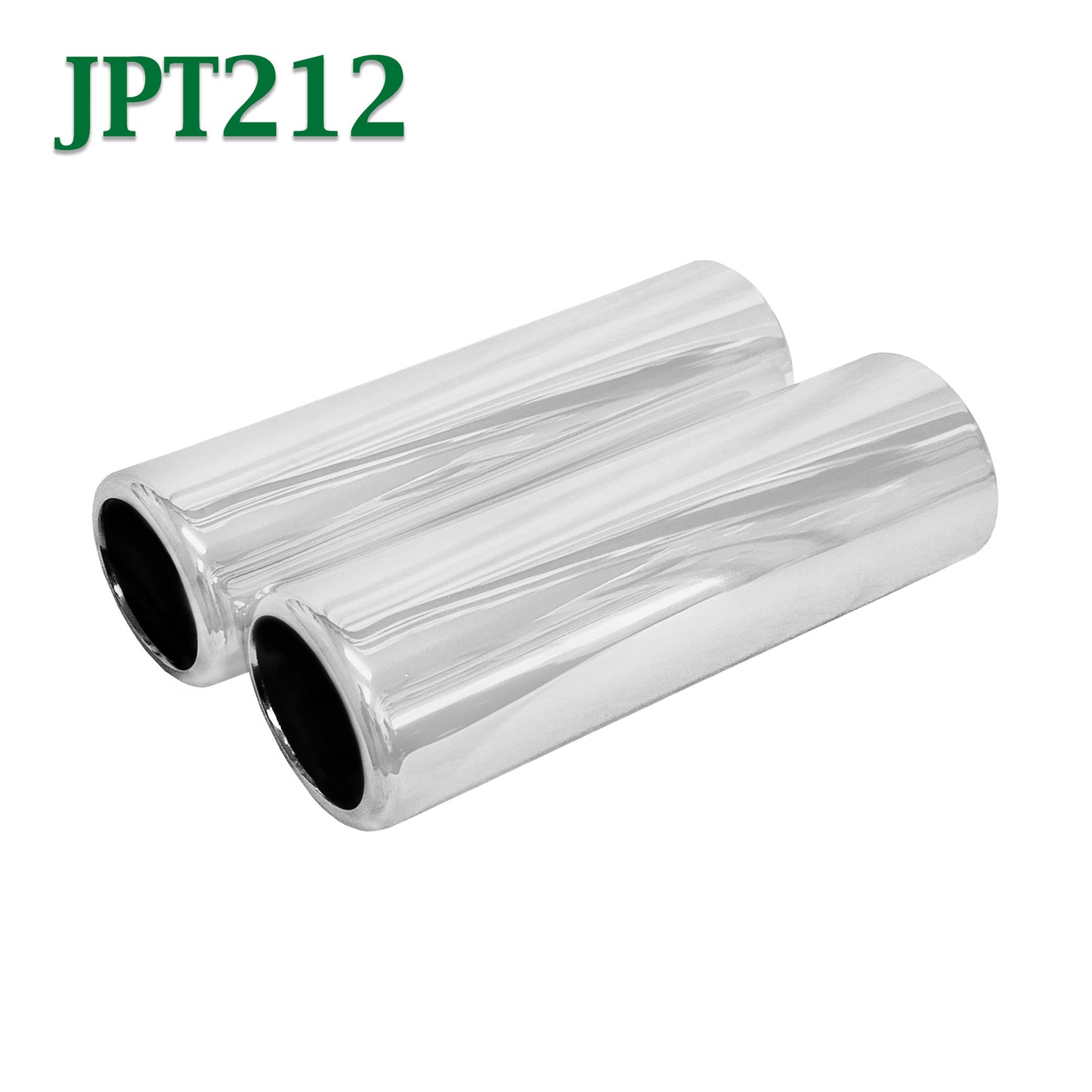 JPT212 2.5" Chrome Round Pencil Exhaust Tip 2 1/2" Inlet 2 3/4" Outlet 9" Long