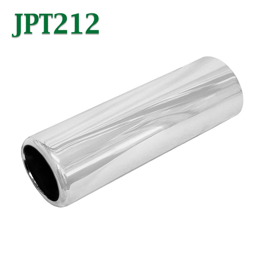 JPT212 2.5" Chrome Round Pencil Exhaust Tip 2 1/2" Inlet 2 3/4" Outlet 9" Long