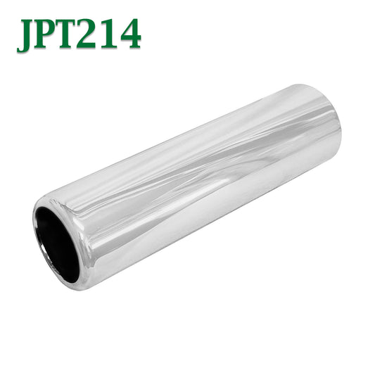 JPT214 2.25" Chrome Round Pencil Exhaust Tip 2 1/4" Inlet 2 1/2" Outlet 9" Long
