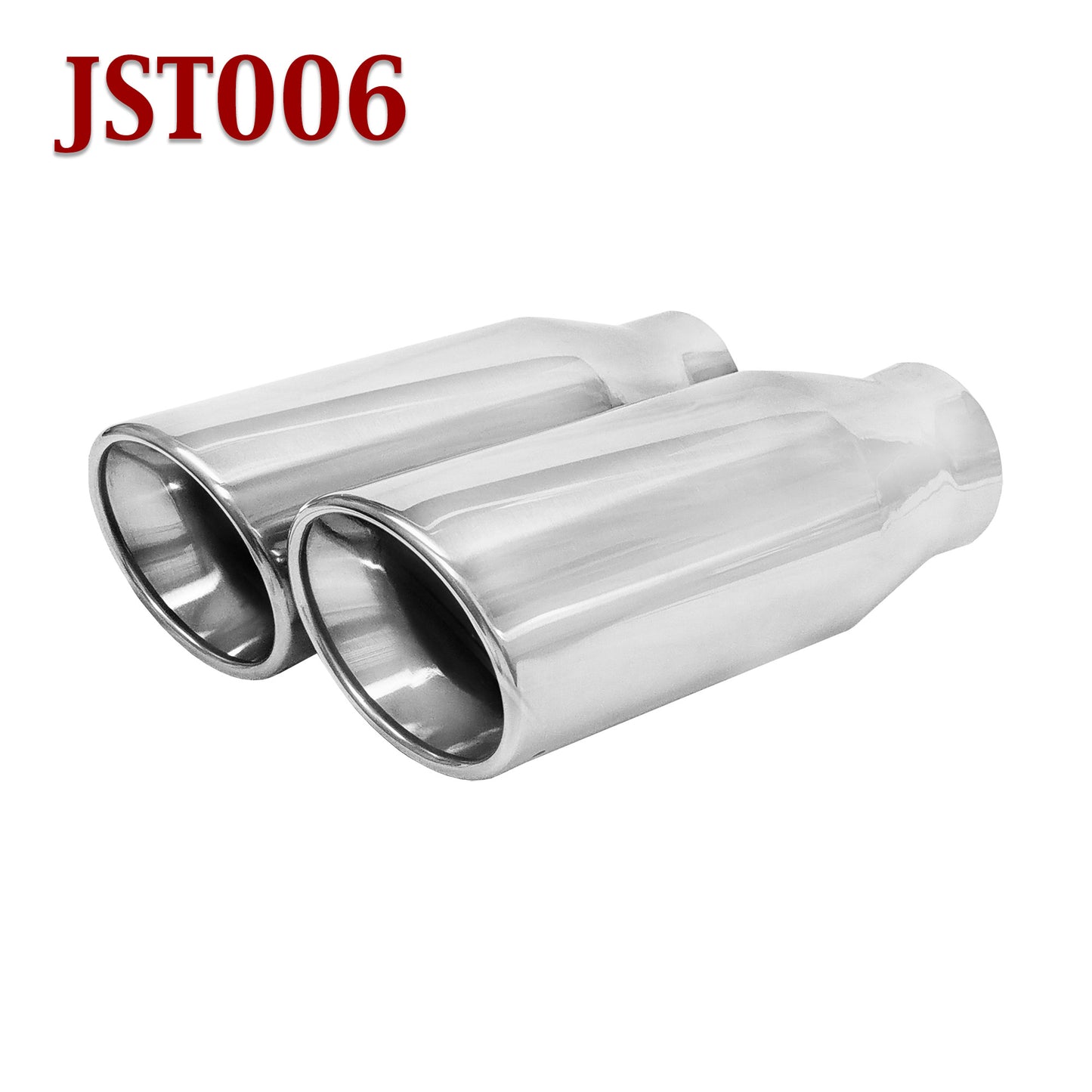 JST006 2.25" Stainless Round Exhaust Tip 2 1/4" Inlet 3 1/2" Outlet 8 1/2" Long