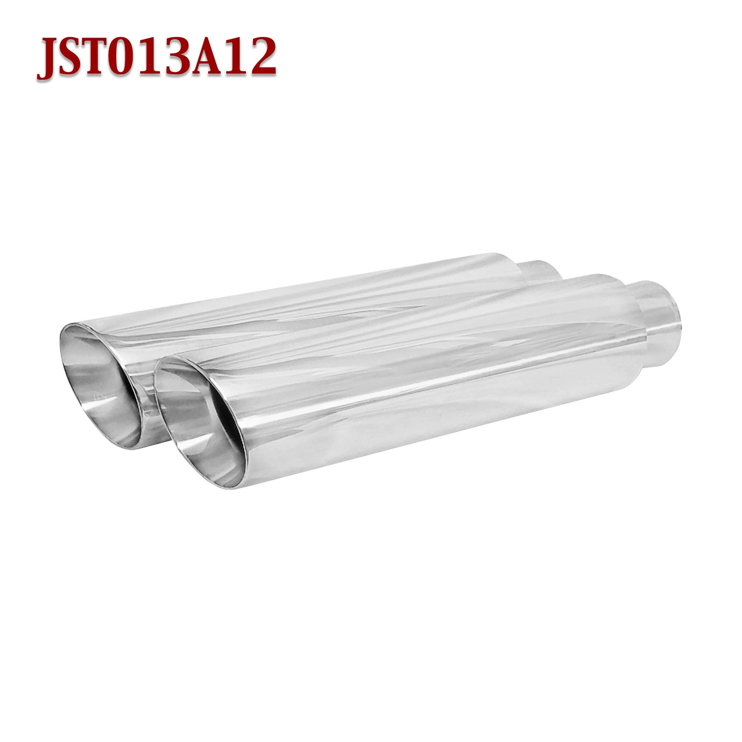 JST013A12 2.25" Stainless Round Truck Exhaust Tip 2 1/4" Inlet / 3" Outlet / 12" Long