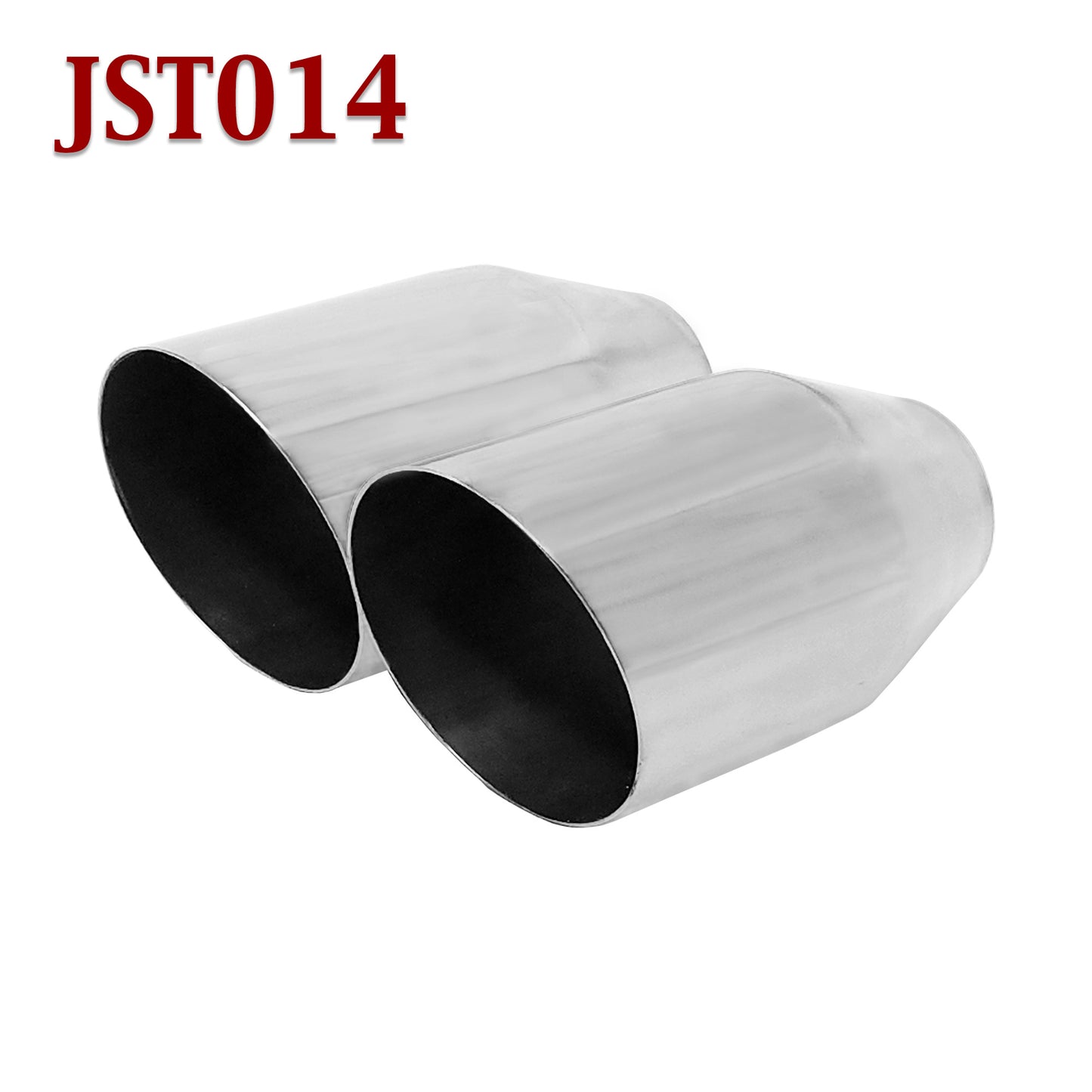JST014 2.25" Stainless Round Oval Exhaust Tip 2 1/4" Inlet 4" Outlet 7" Long