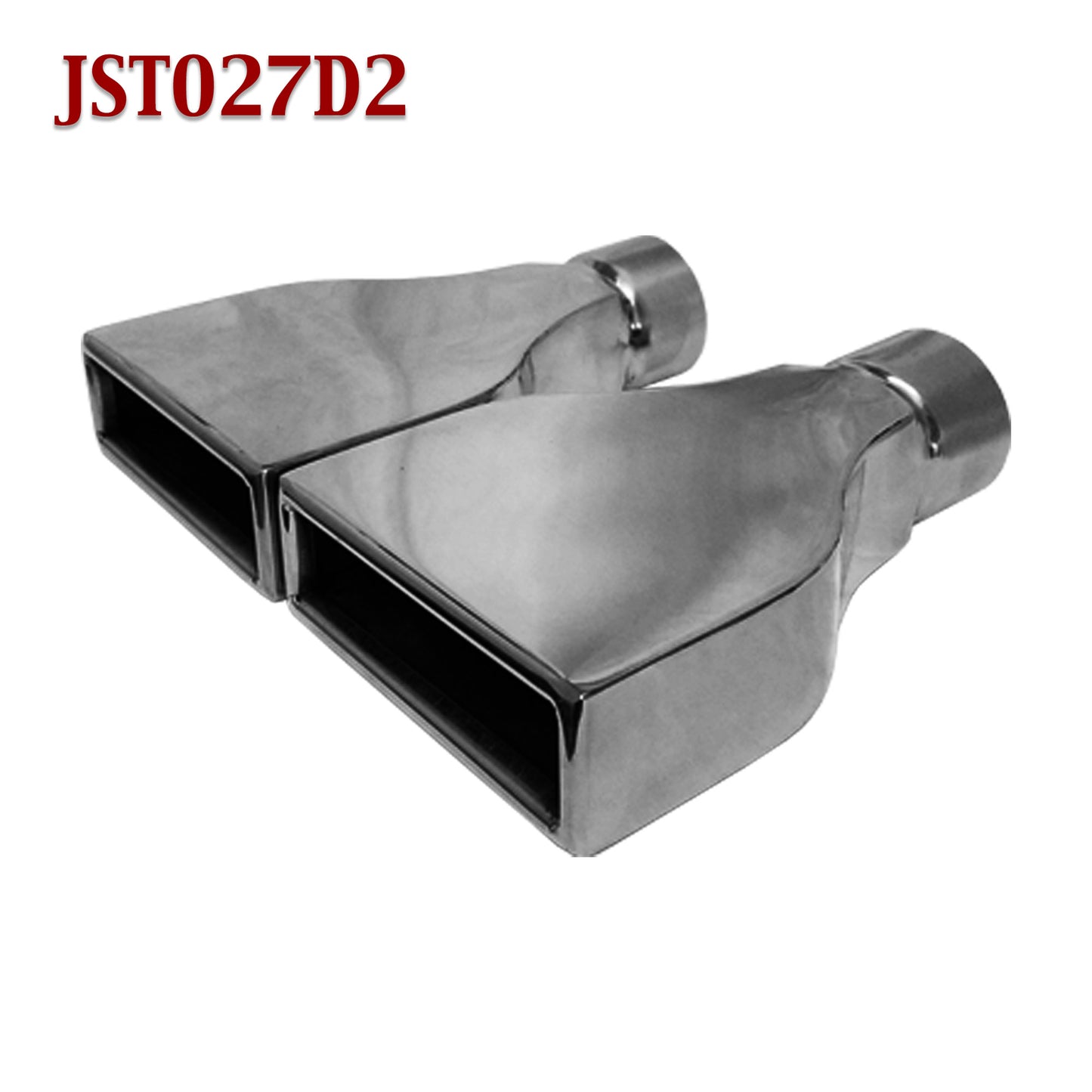 JST027D2 2.5" Black Chrome Rectangle Camaro Exhaust Tip 2 1/2" Inlet 6" Wide 9" Long