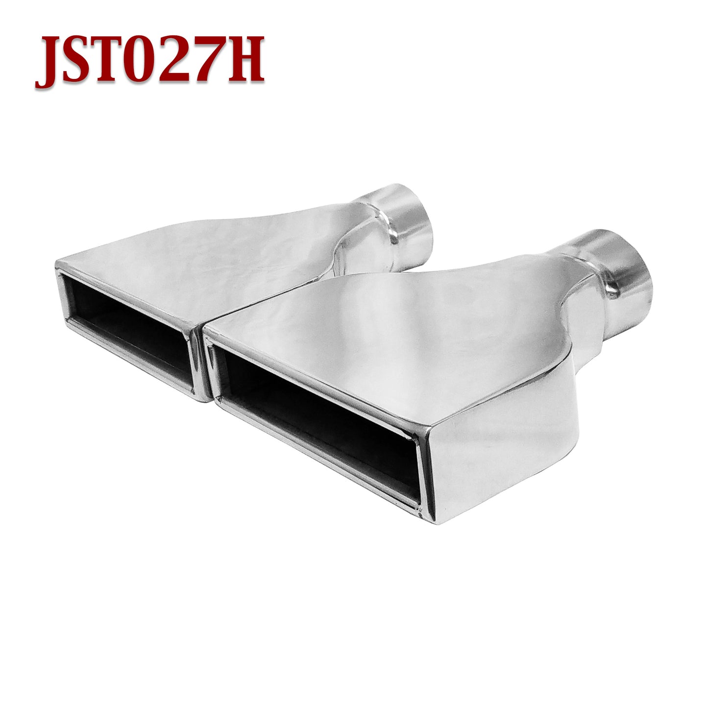 JST027H 2.5" Stainless Rectangle Exhaust Tip 2 1/2" Inlet 8" Outlet 9 1/2" Long