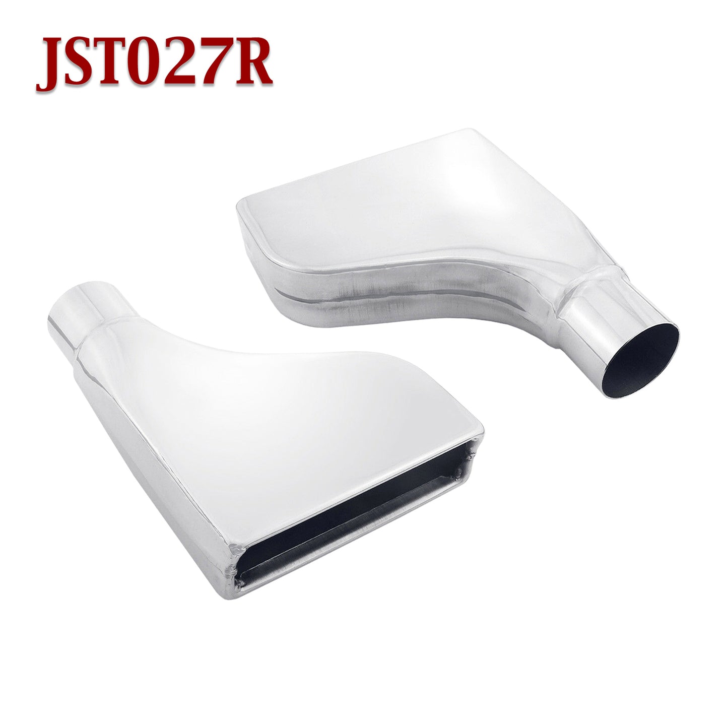 JST027R PAIR 2.5" Stainless Rectangle Exhaust Tips 2 1/2" Inlet 8" x 2" Outlet
