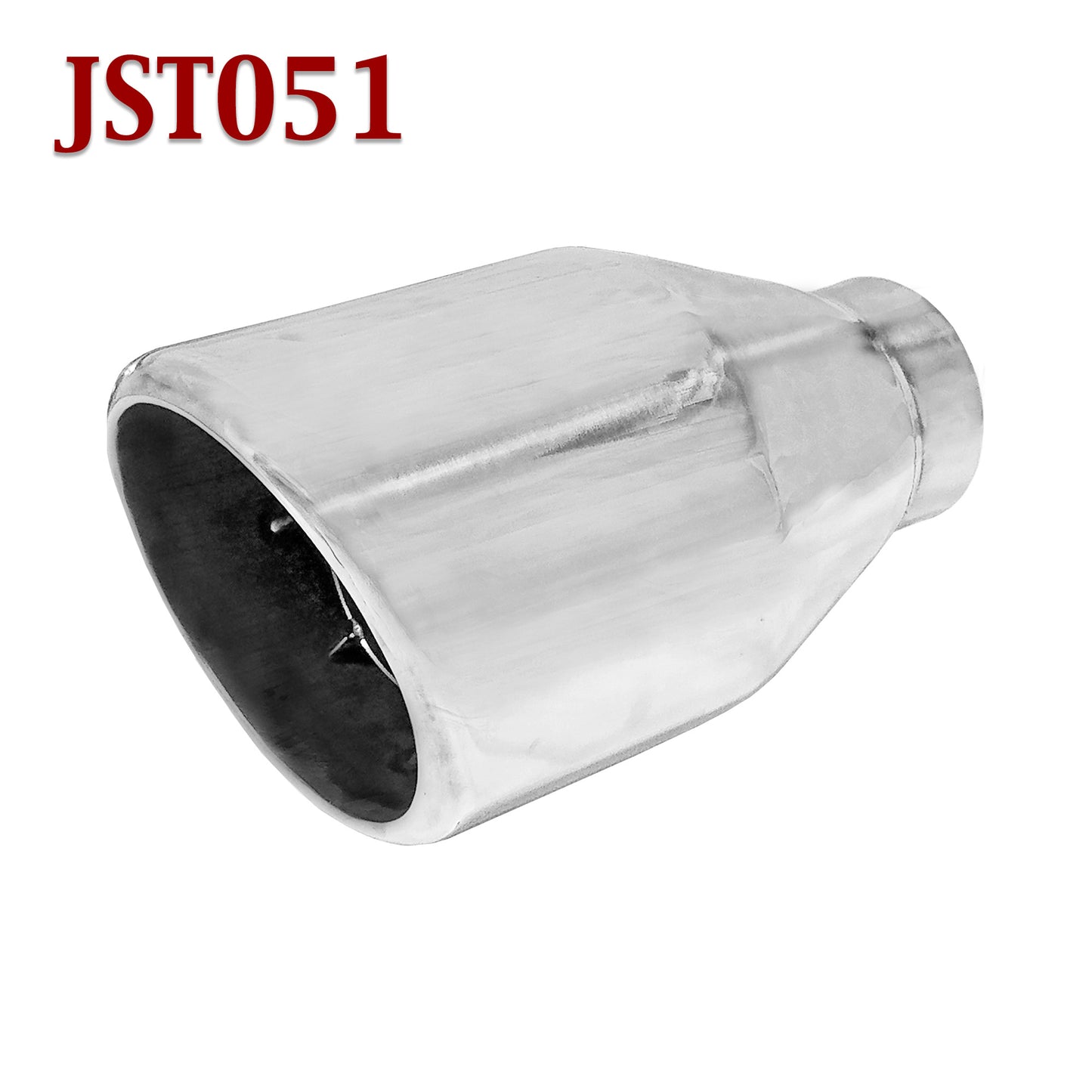 JST051 2.25" Stainless Round Exhaust Tip 2 1/4" Inlet 4 1/2" Outlet 8" Long