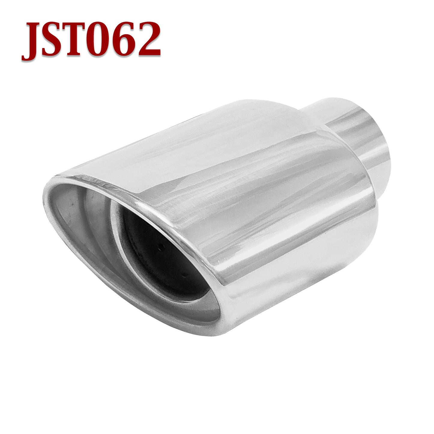 JST062 2.25" Stainless Oval Exhaust Tip 2 1/4" Inlet / 4 1/2" Outlet / 7" Long