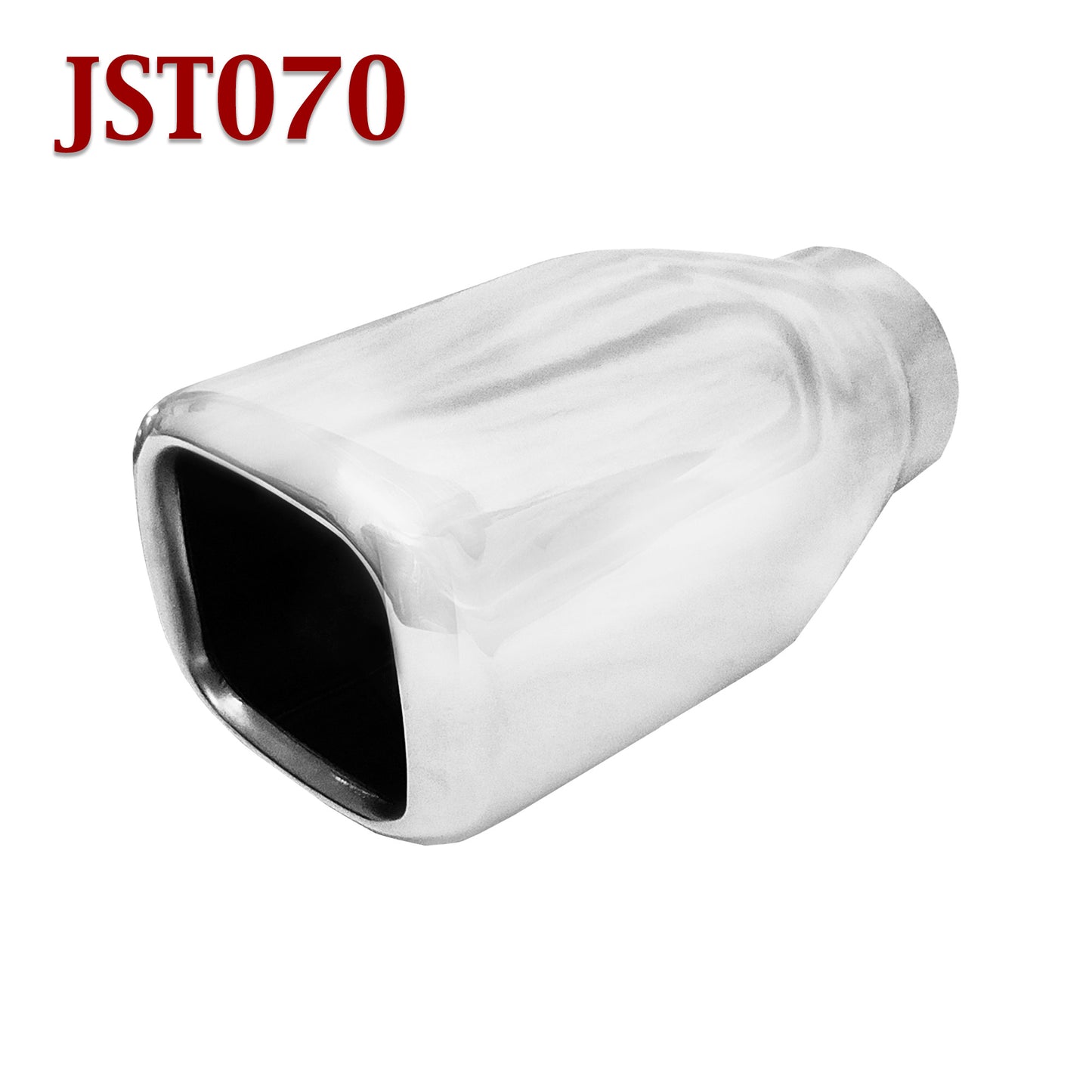 JST070 2.25" Stainless Square Exhaust Tip 2 1/4" Inlet / 4" Outlet / 7" Long