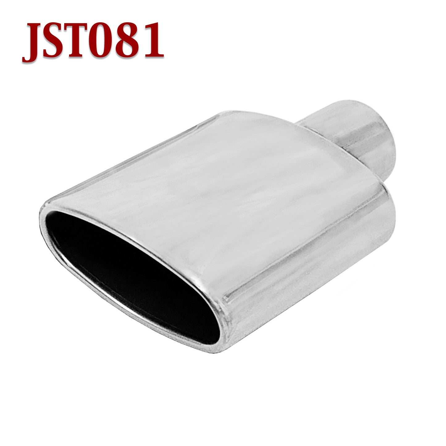JST081 2.25" Stainless Oval Exhaust Tip 2 1/4" Inlet / 6" x 2 7/8" Outlet / 6" Long