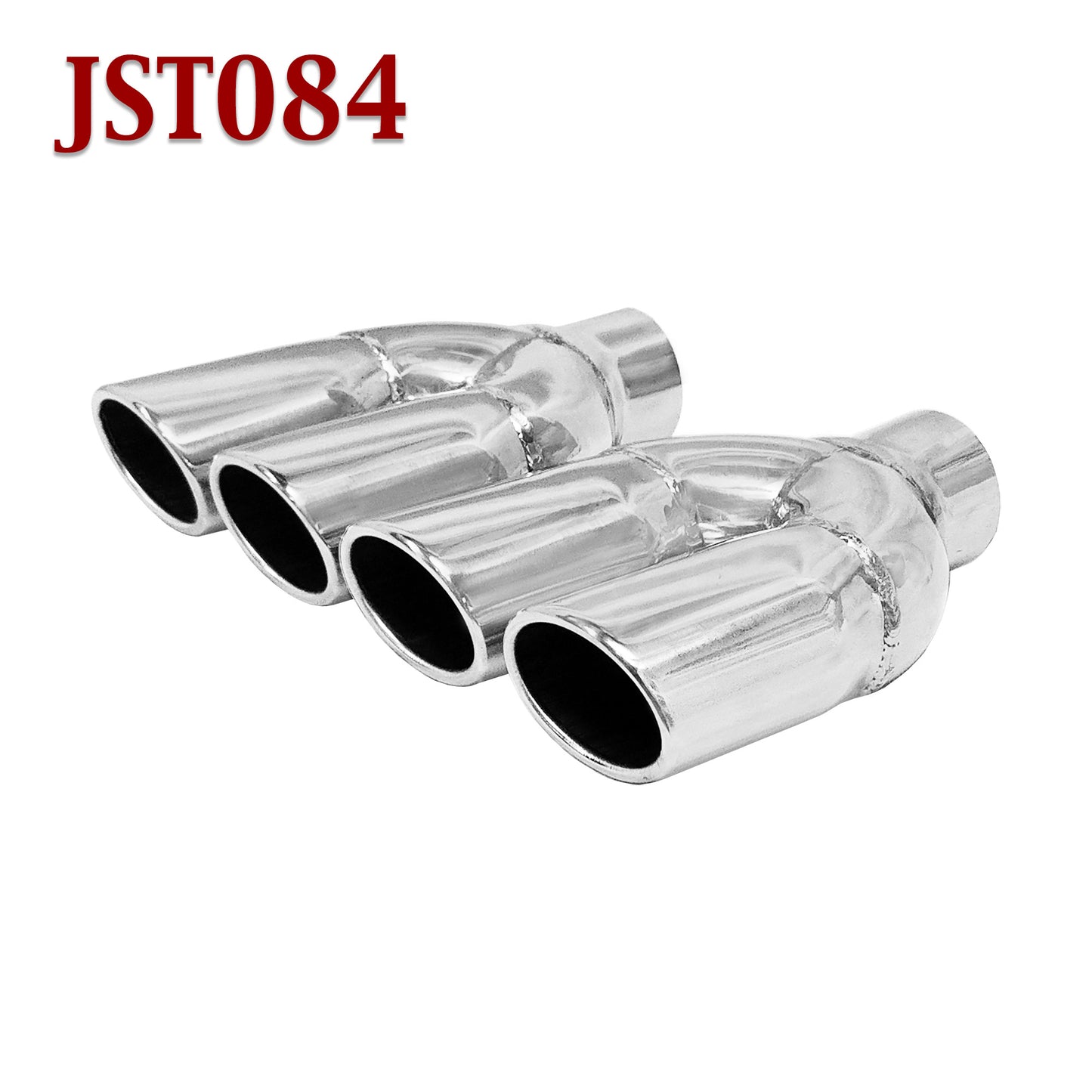 JST084 2.25" Stainless Dual Oval Exhaust Tip 2 1/4" Inlet / 6 3/8" x 2 3/8" Outlet / 7 3/8" Long