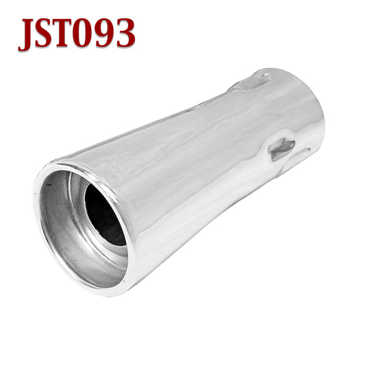 JST093 1.75" Stainless Round Exhaust Tip 1 3/4" Inlet 2.5" 2 1/2" Outlet 5" Long
