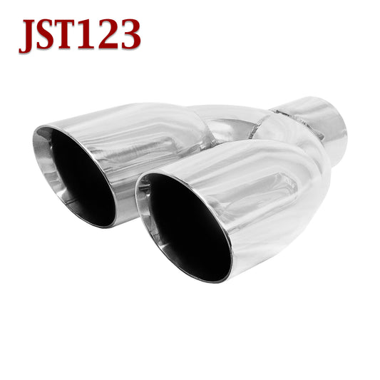 JST123 2.5" Stainless Dual Exhaust Tip 2 1/2" Inlet 3 1/2" x 8" Outlet 10" Long