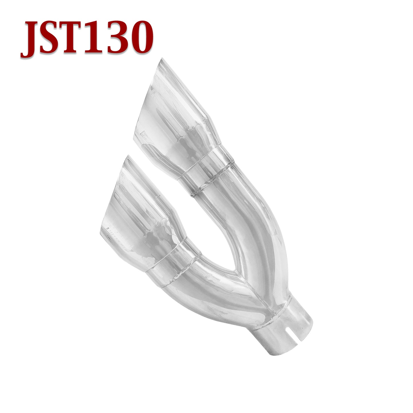JST130 3" Stainless Dual Round Exhaust Tip 4" x 8 3/4" Outlet / 16" Long